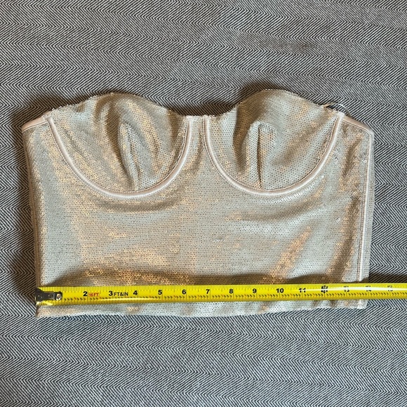 NWT Zara Sequin Bustier Top Size Large - Picture 6 of 10